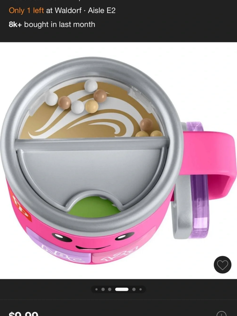 Fisher Price Laugh & Learn Wake Up & Learn Coffee Mug Lights & Music, Pink